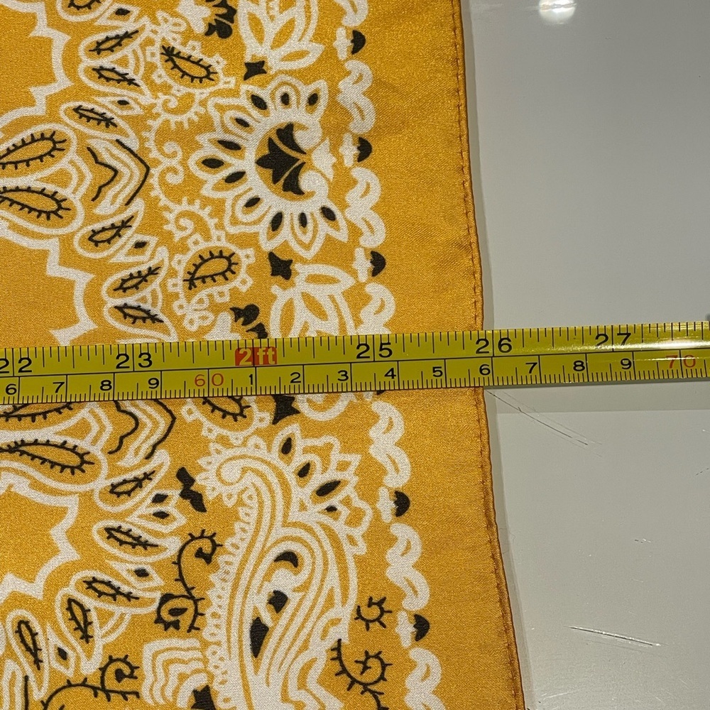 *NEW* 26” x 26” Yellow Paisley Bandana - Picture 3 of 5